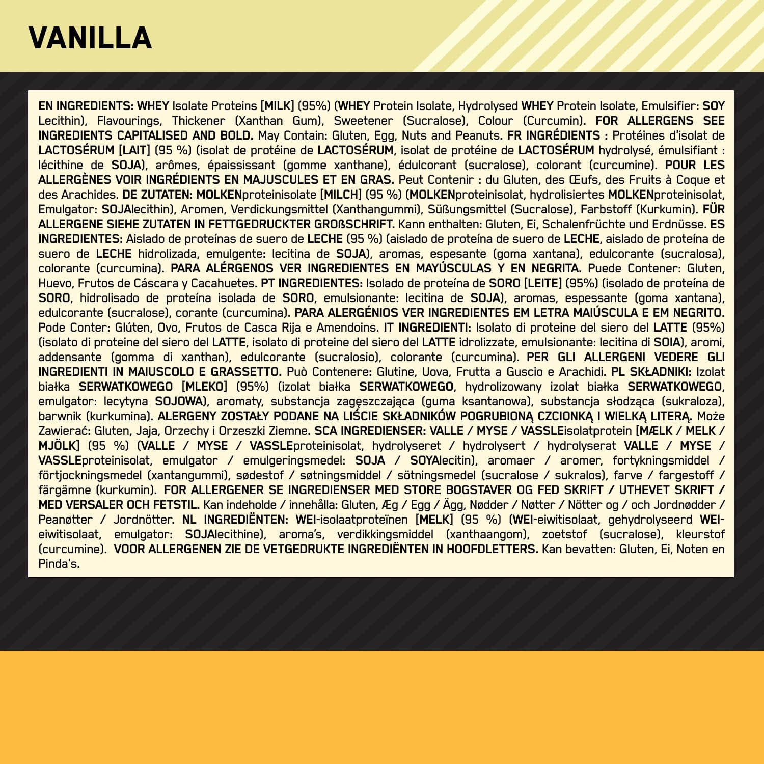 Optimum Nutrition Gold Standard 100% Whey Proteinisolat Pulver, Geschmack Vanille, 930g, 31 Portionen