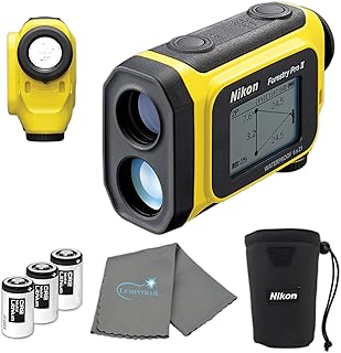 Nikon Forestry Pro II Laser Rangefinder/Hypsometer (16703) Bundle with 3 Extra CR2 Batteries and Lens Cloth - Digital Range Finder and Tape Measure, Height Measurement for Trees, Poles, and Other - Nikon