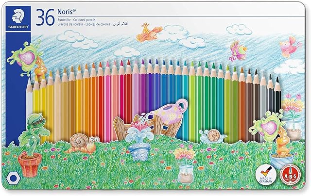 Noris 2 x Staedtler Club 145 SPM36 Colouring Pencils in Sport Design Tin - Assorted Colours (Pack of 36)