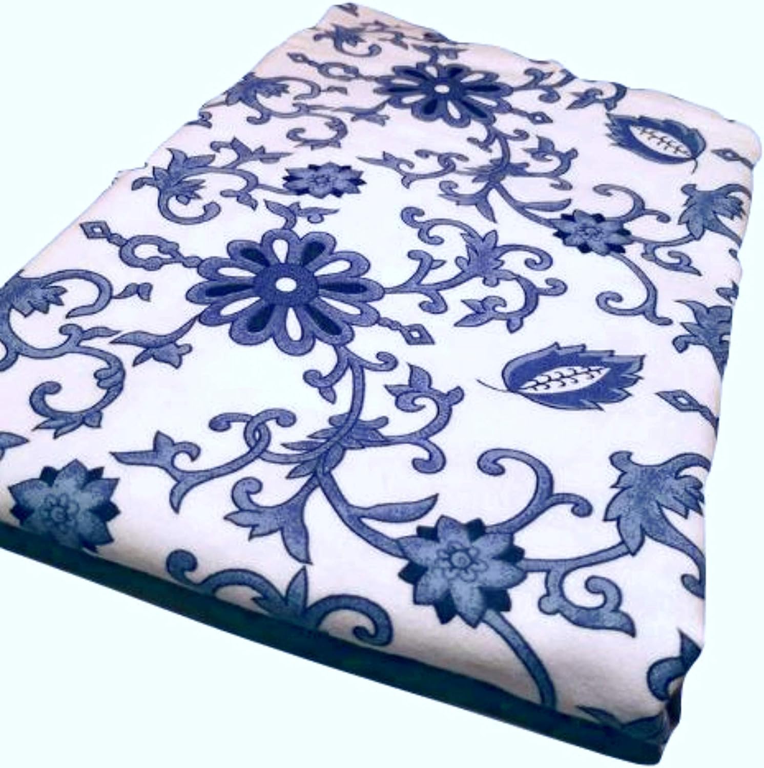 La Rochelle Paisley Flannel Sheet Set, Full, Blue/White : Home & Kitchen