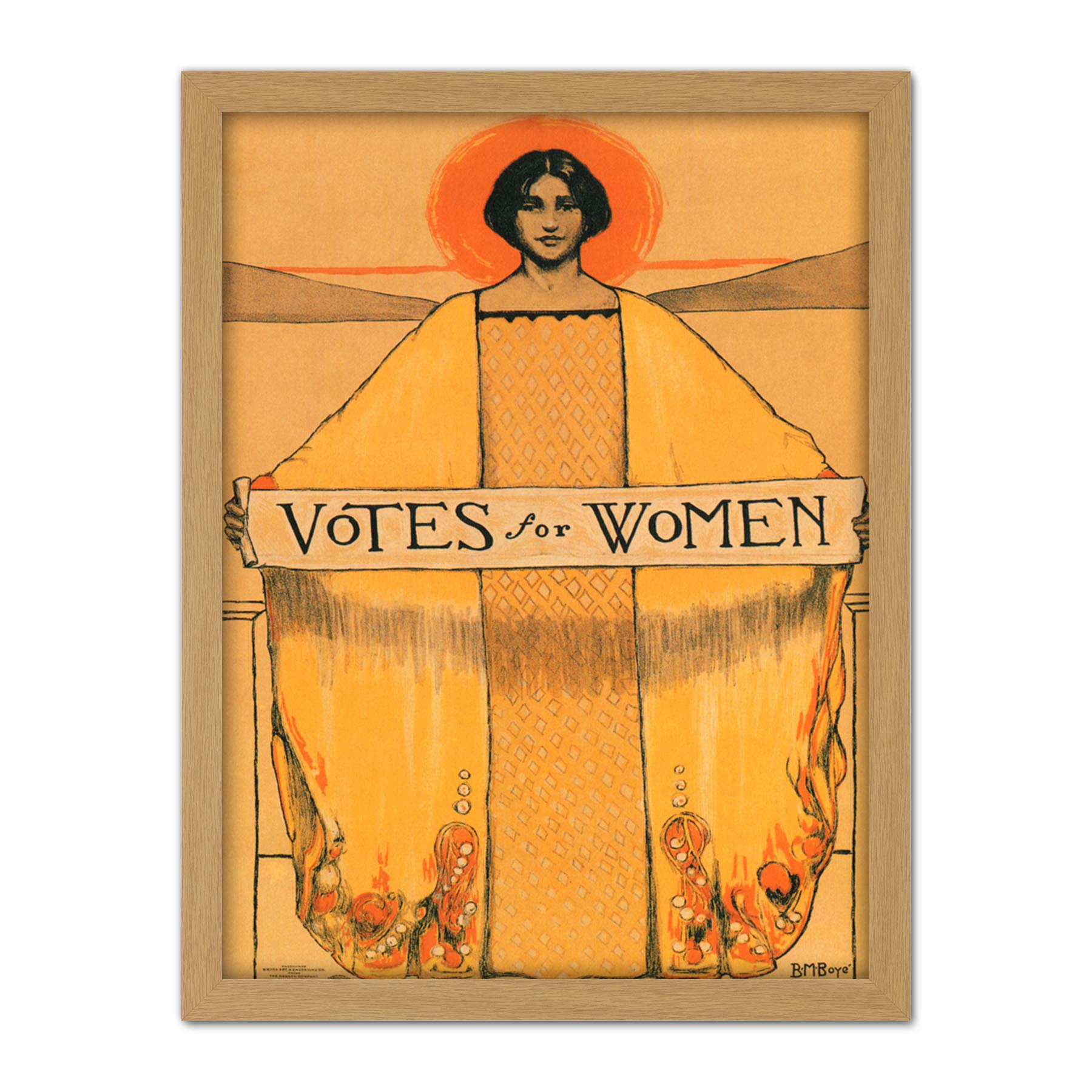 Wee Blue Coo Votes For Women Suffrage Artwork Framed Wall Art Print 18X24 Inch