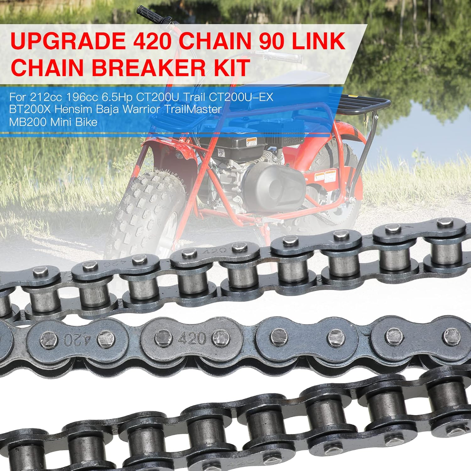 Buy GREHUA Rear Drive 420 Chain 90 Link Chain Breaker with Standard