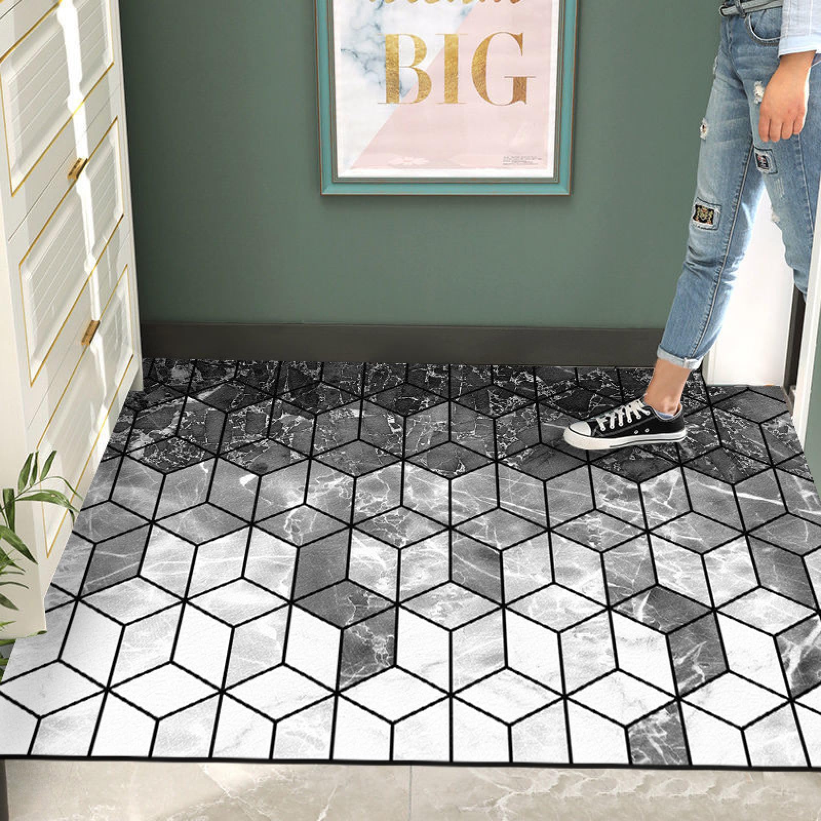 Alfombra de baño de tierra de diatomeas súper absorbente de secado rápido antideslizante de diatomita barro alfombra de baño, felpudo de oficina, cocina, comedor, sala de estar, pasillo, 80 x