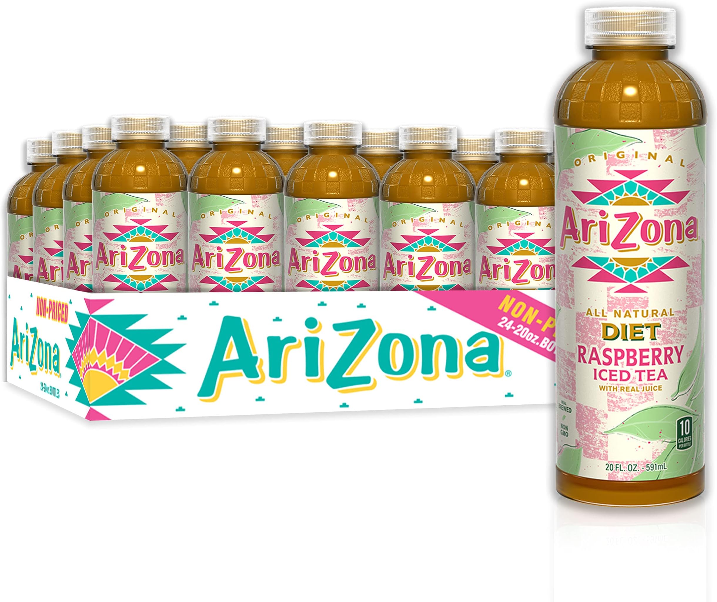 Amazon.com: AriZona Diet Raspberry Tea, 20 Fl Oz, Pack of 24 - All ...