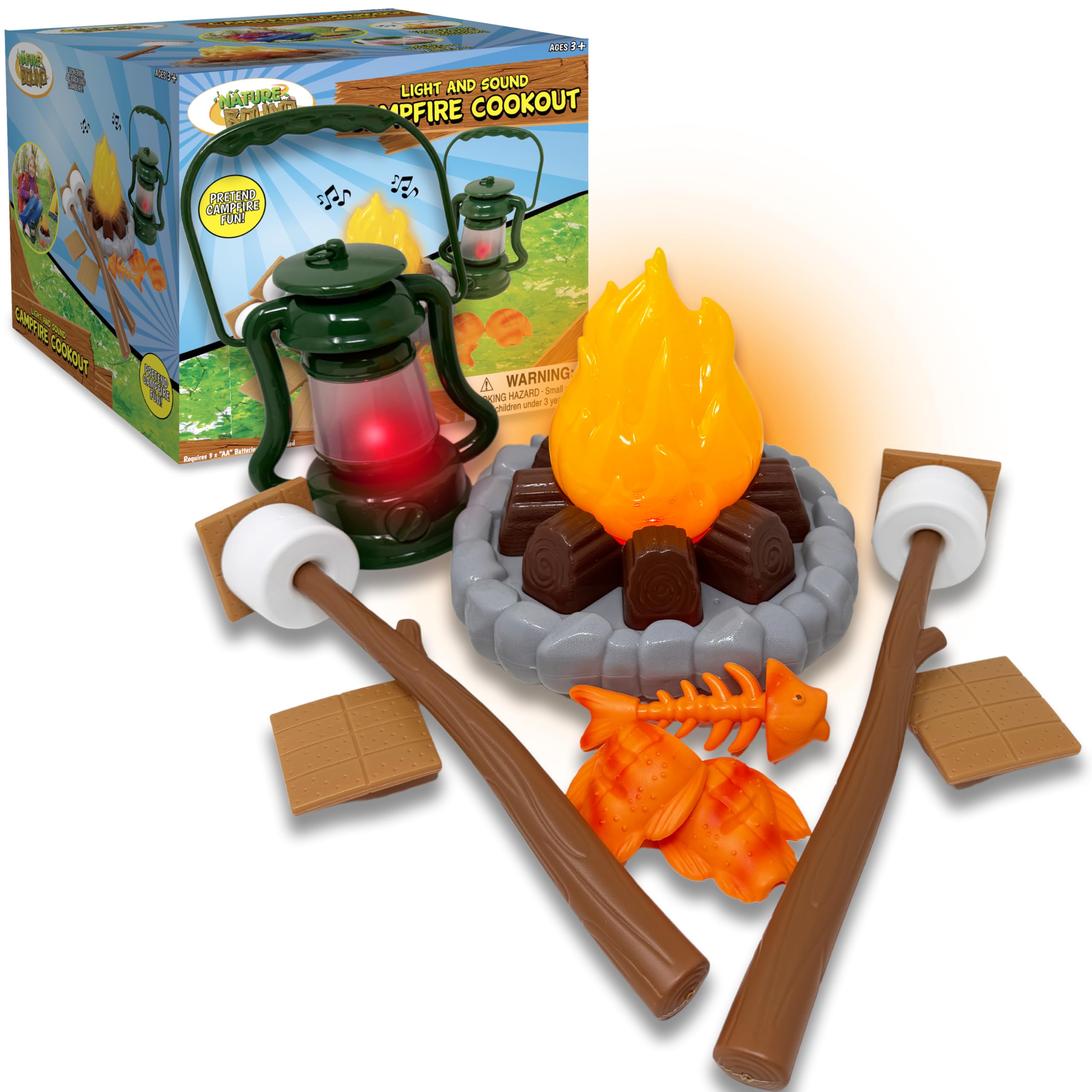 Amazon.com: Nature Bound Kids Camping Playset - Light-Up Campfire