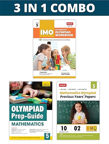 MTG International Mathematics Olympiad (IMO) Workbook, Prep-Guide &amp; Previous Years Papers (PYQs) with Mock Test Paper Class 5 - SOF Olympiad Books For 2024-25 Exam (Set of 3 Books)