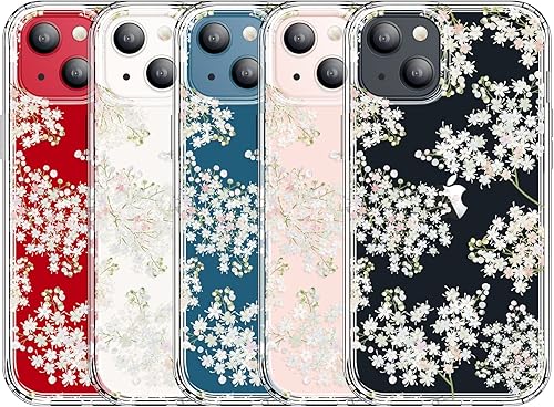 Miniatura 3 de Funda transparente para iPhone 14 y iPhone 13 de 6.1 pulgadas con diseño de patrón, funda protectora delgada de TPU + parachoques a prueba de golpes