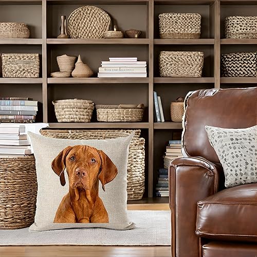 Miniatura 7 de FELENIW Funda de cojín para mascotas diseño de bulldog inglés Love People Friend Throw funda de cojín de algodón y lino material decorativo cuadrado