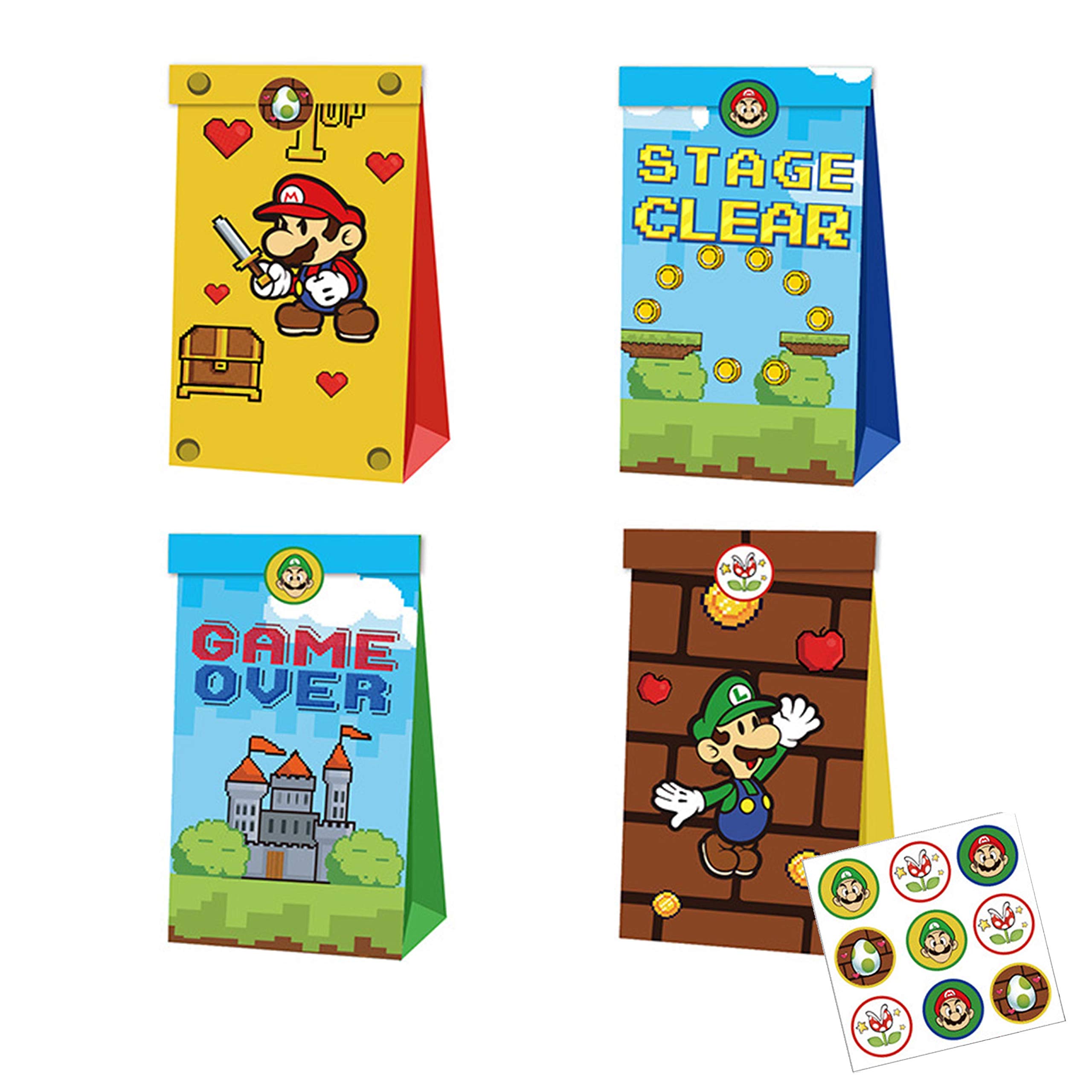 Buy TUWUNA 24 Packs Mario Goodies Candy Treat Bags with Stickers