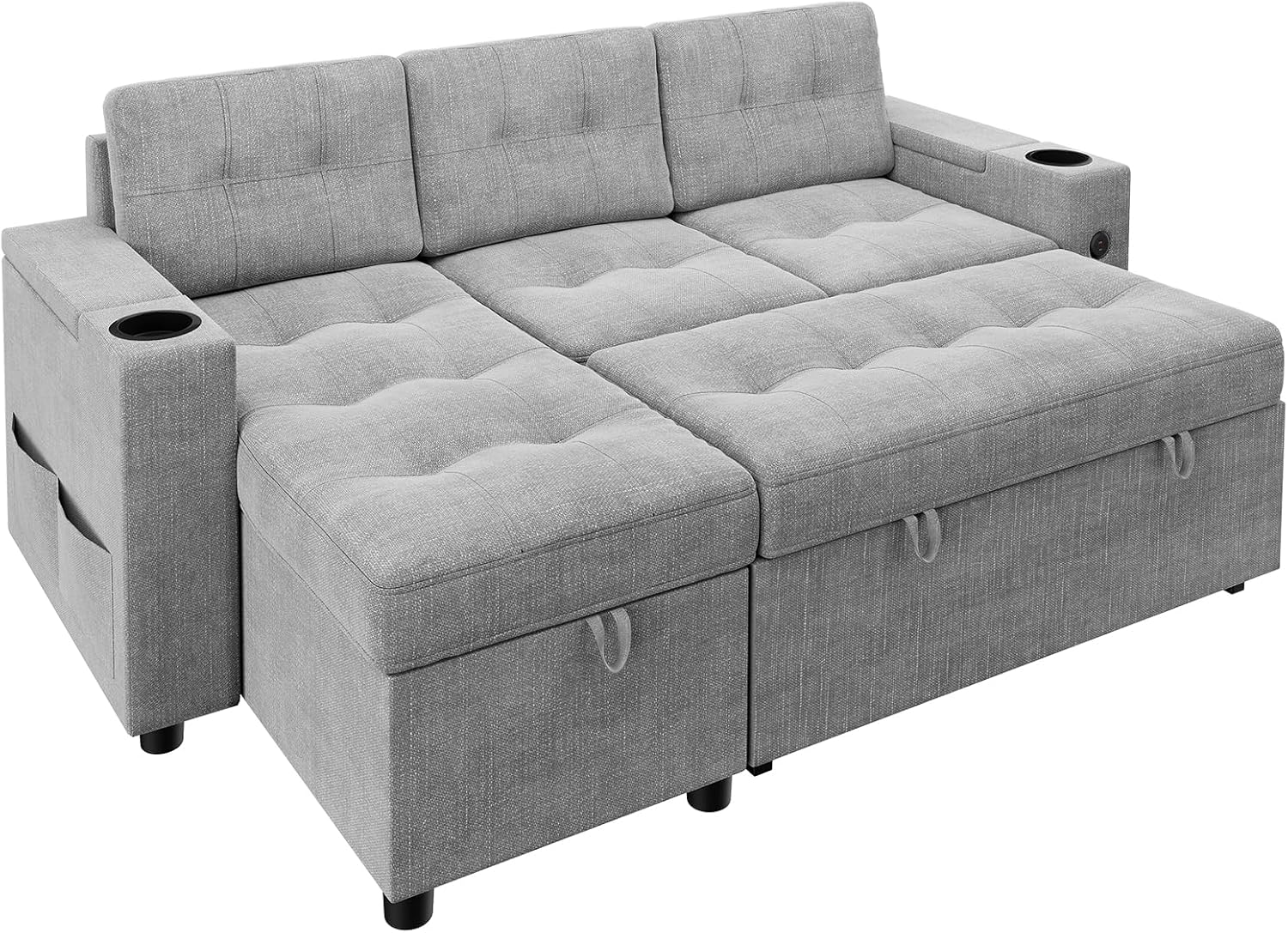 Sofa Bed 2 in 1 Pull Out Couch Bed with Storage Space and