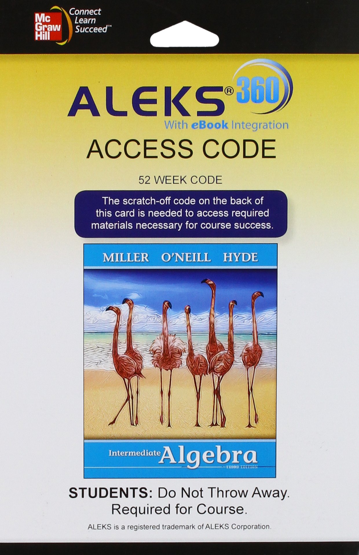 ALEKS 360 Access Card (52 weeks) for Intermediate Algebra (softcover)