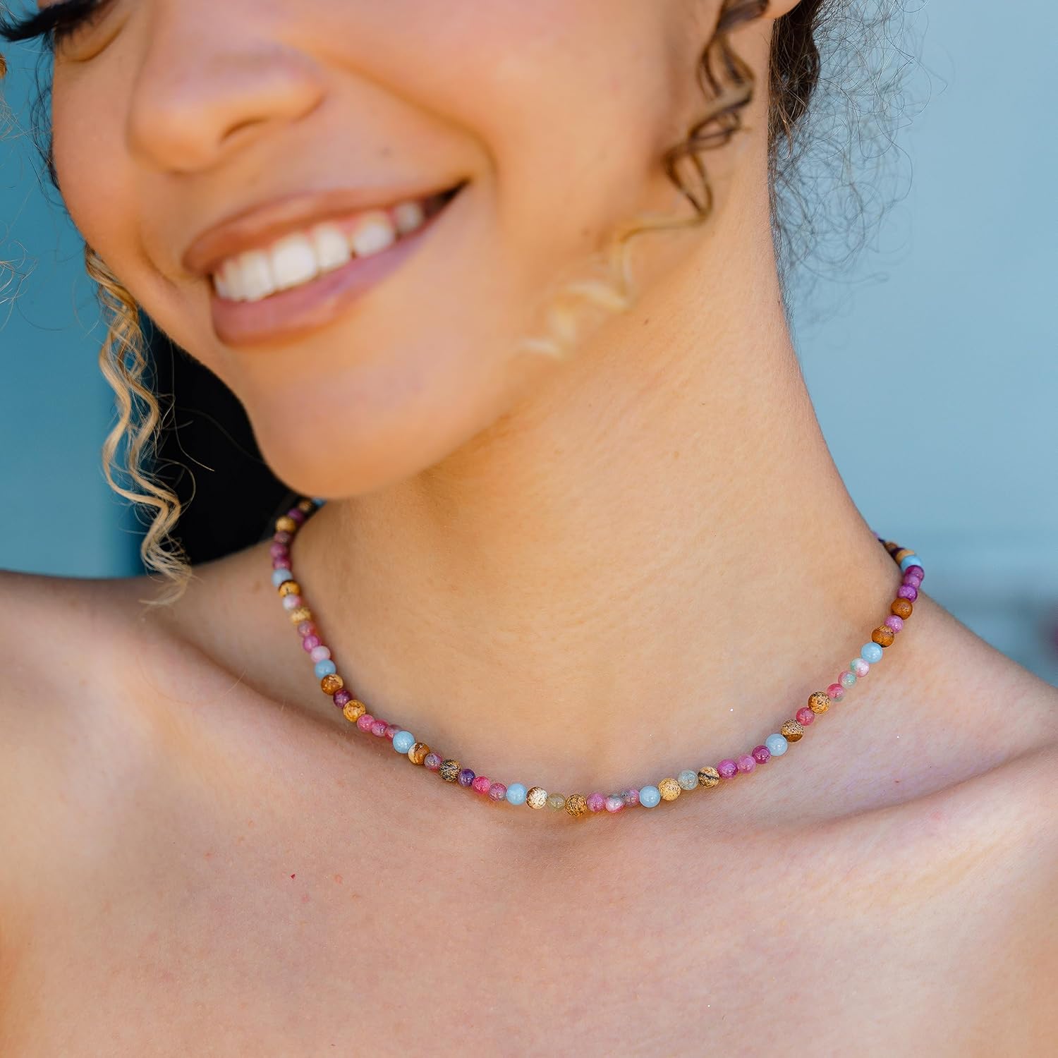 Lotus and Luna 7 Chakra Necklace for Women - Healing Crystal Necklace with Genuine Stones (Master Healer) to Bring Balance and Healing to Mind and Body - Handmade Jewelry Gift