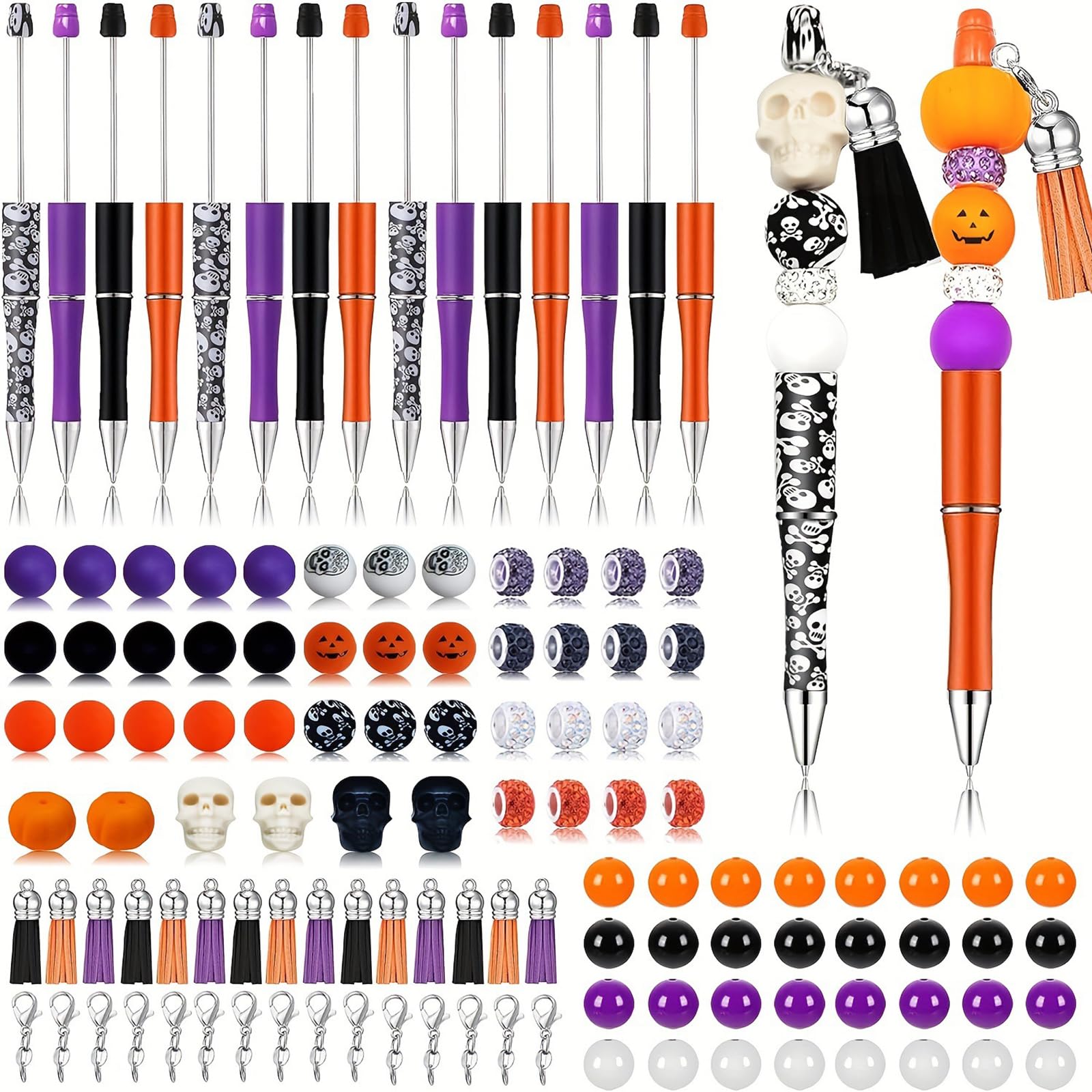 123 Stück Neuheit Perlen Kugelschreiber Halloween Perlen