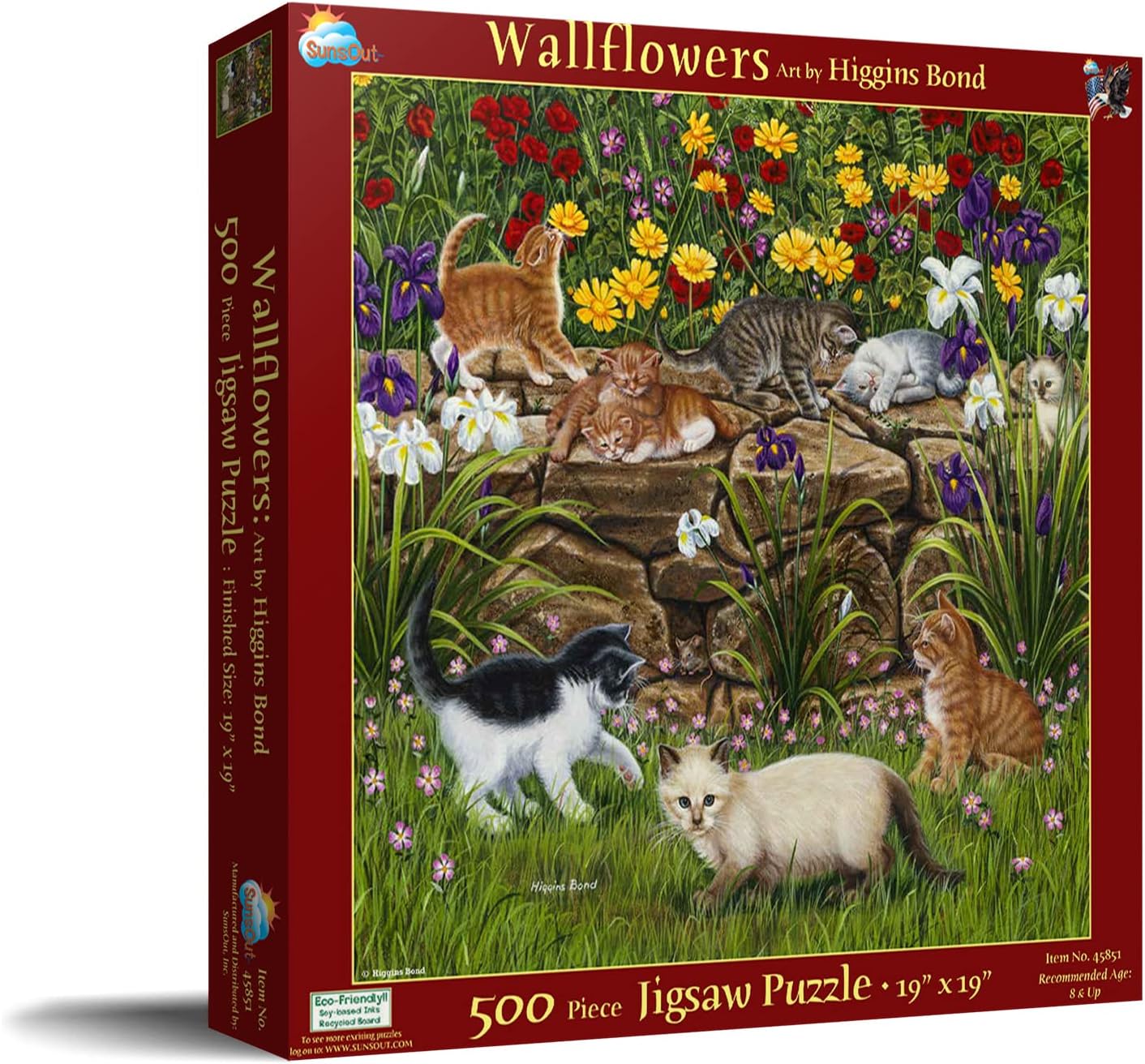 SUNSOUT INC - Wall Flowers - 500 pc Jigsaw Puzzle by Artist: Higgins Bond - Finished Size 19" x 19" - MPN# 45851