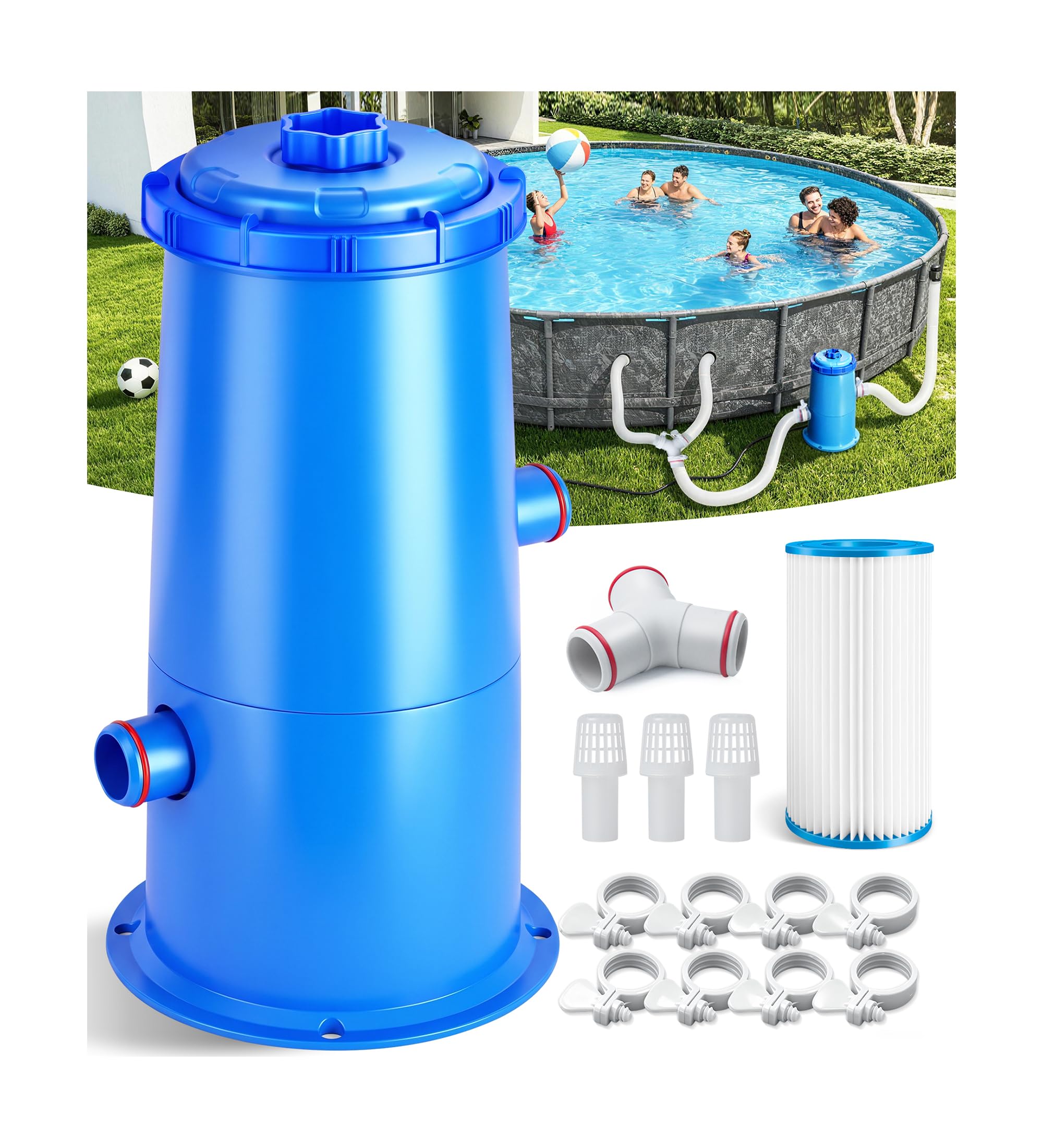 Photo 1 of DeeprClean 1000 GPH Pool Filter Pump for Above Ground Pools with GFCI-Blue