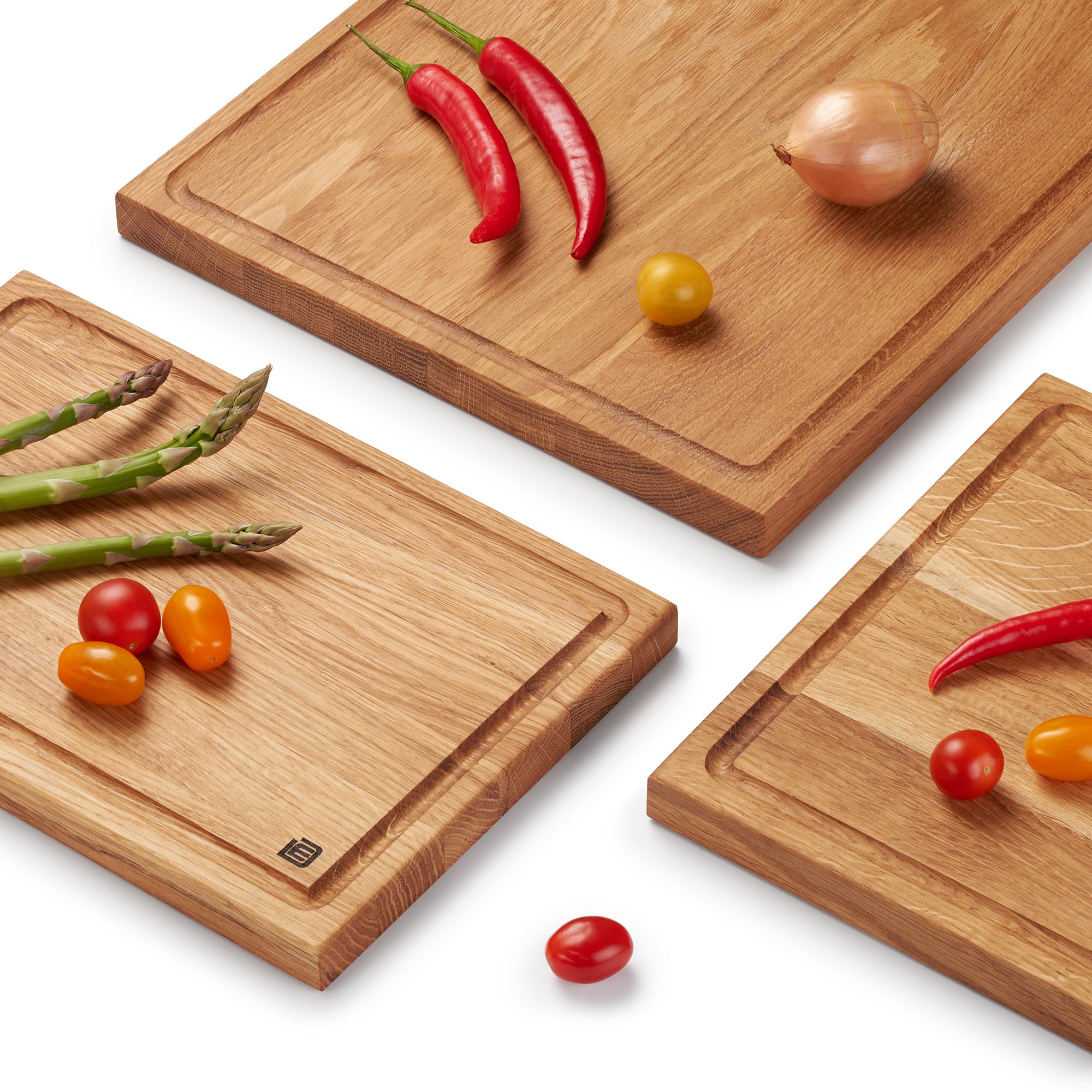 Déglon Snij- en serveerplank - acaciahout - met voetjes - 31x22 cm