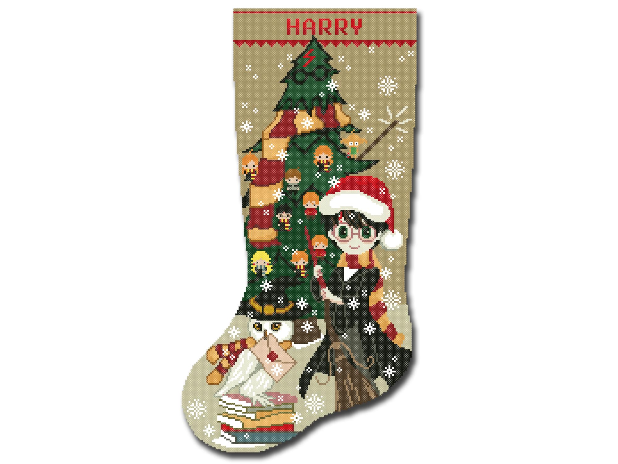 Christmas Stocking Cross Stitch Patterns for Adults, Personalized Counted Modern Easy Embroidery for Beginners, Cute Funny Xmas Simple Holiday Design DIY, Digital Download