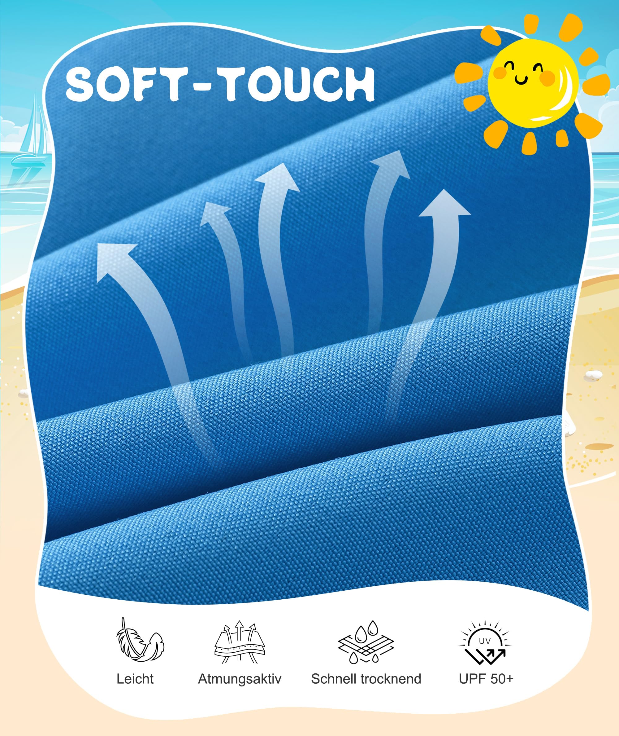 Zoofly Maillot de Bain Short pour Garçons avec sous-Short Compressif, Séchage Rapide, Respirant, Taille Élastique et Poches - 4 à 16 Ans