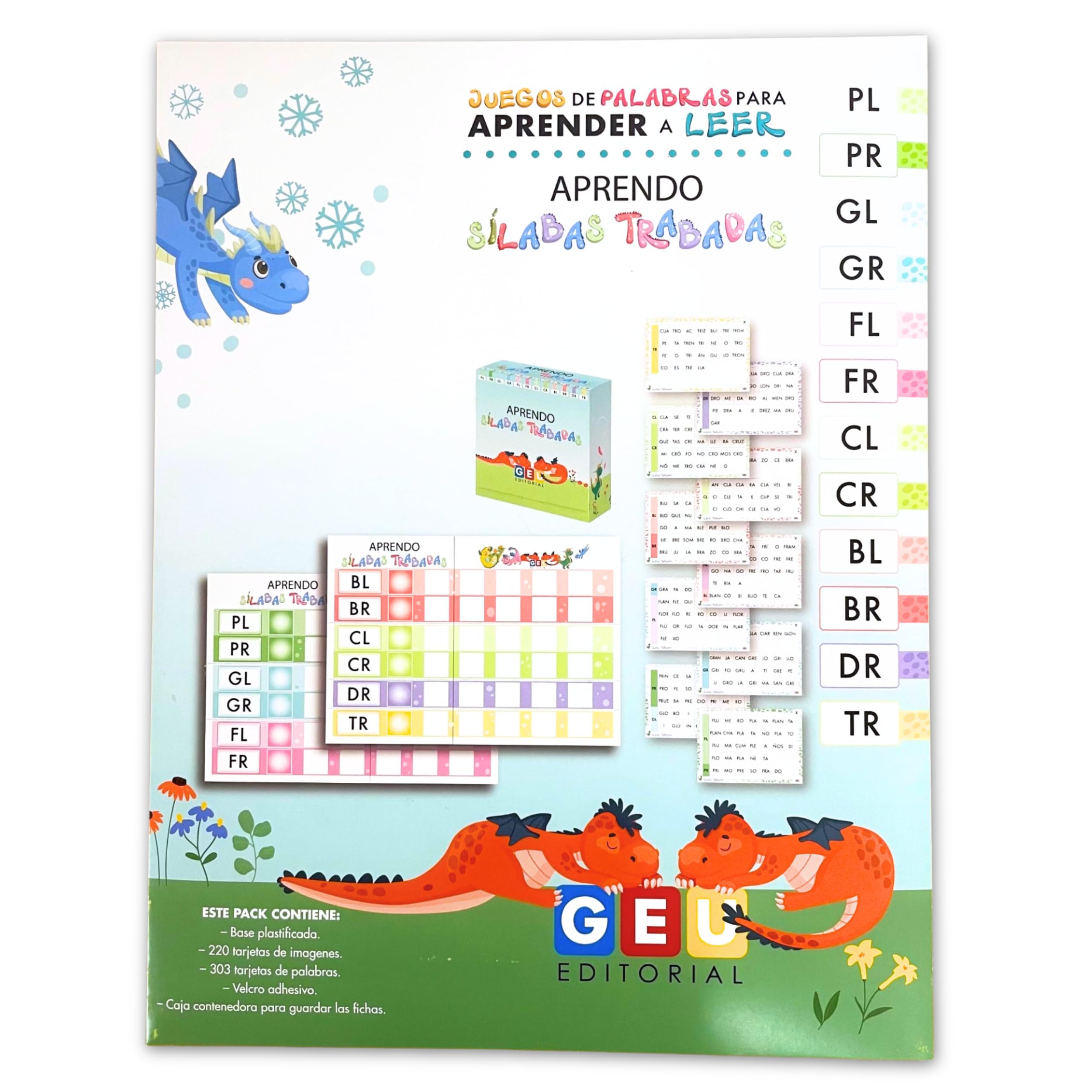 Material Escolar - Lectura y Escritura - Aprendo Sílabas Trabadas - Editorial GEU