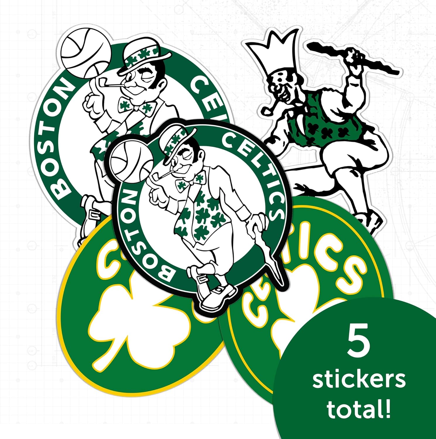 Desert Cactus Boston Celtics Sticker NBA Officially Licensed Vinyl Decal Laptop Water Bottle Car Scrapbook (Vintage T2-B) - Image 5