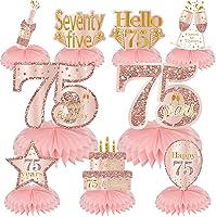 Vista 20 de Centros de mesa de panal de rosa y oro para cumpleaños de mujeres y niñas, 8 piezas, suministros de fiesta de cumpleaños, decoración de mesa