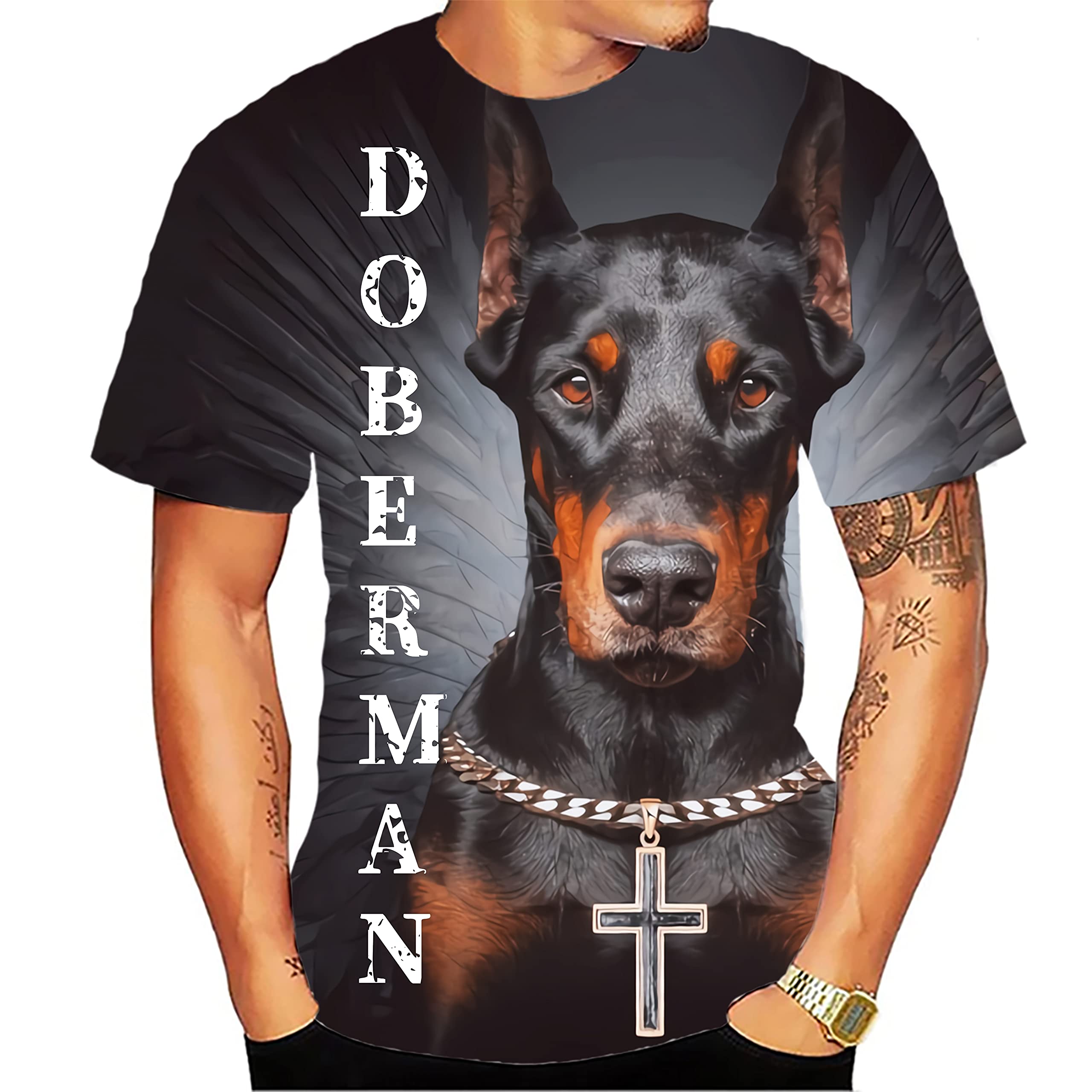 Cndiyike 3D Printed Graphic Short Sleeve T-Shirts for Men