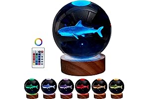 3D Shark Crystal Ball Lamp: Capture the Ocean's Mystery in Your Home