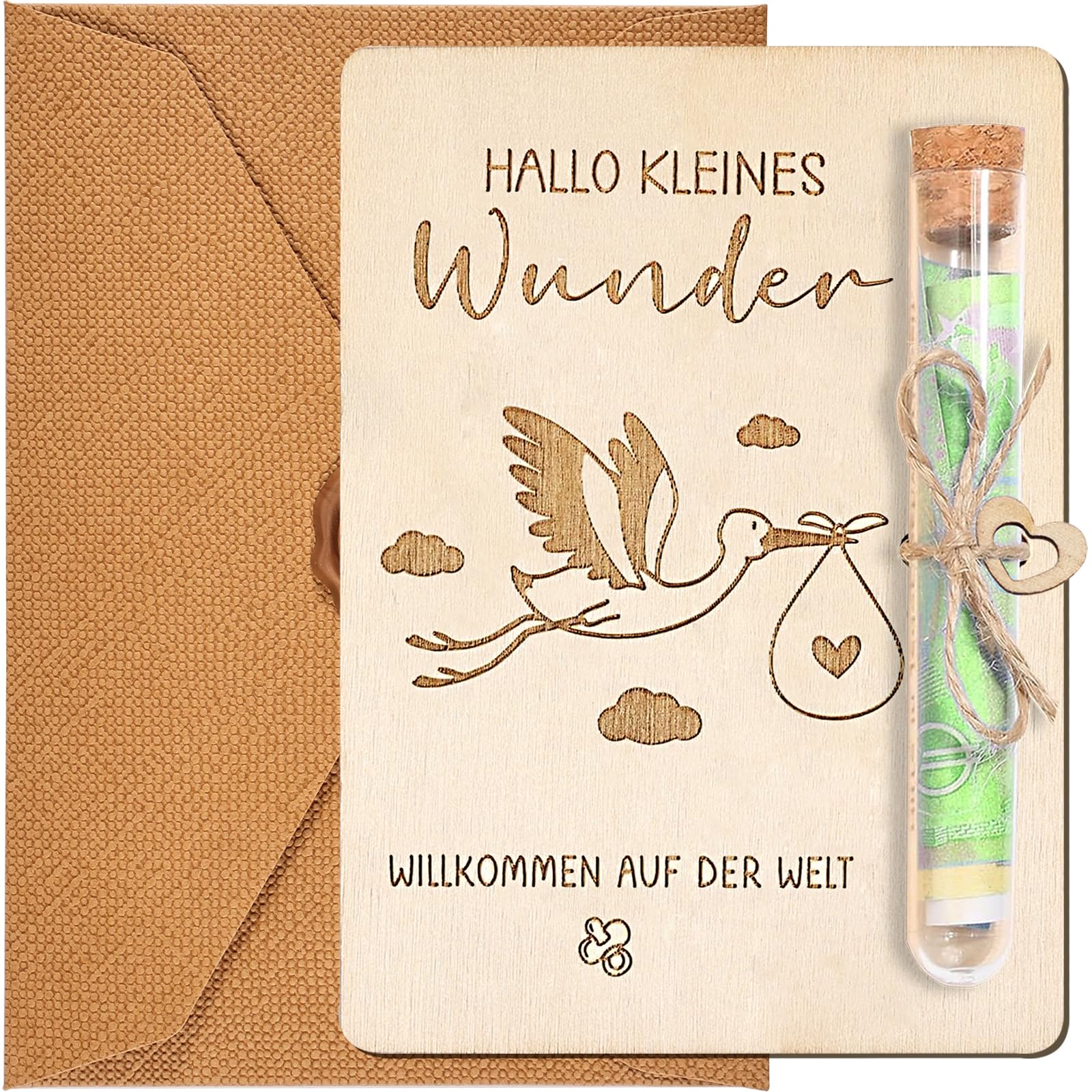 Joycabin Verpackung für Geldgeschenke Holz Mit Reagenzgläser