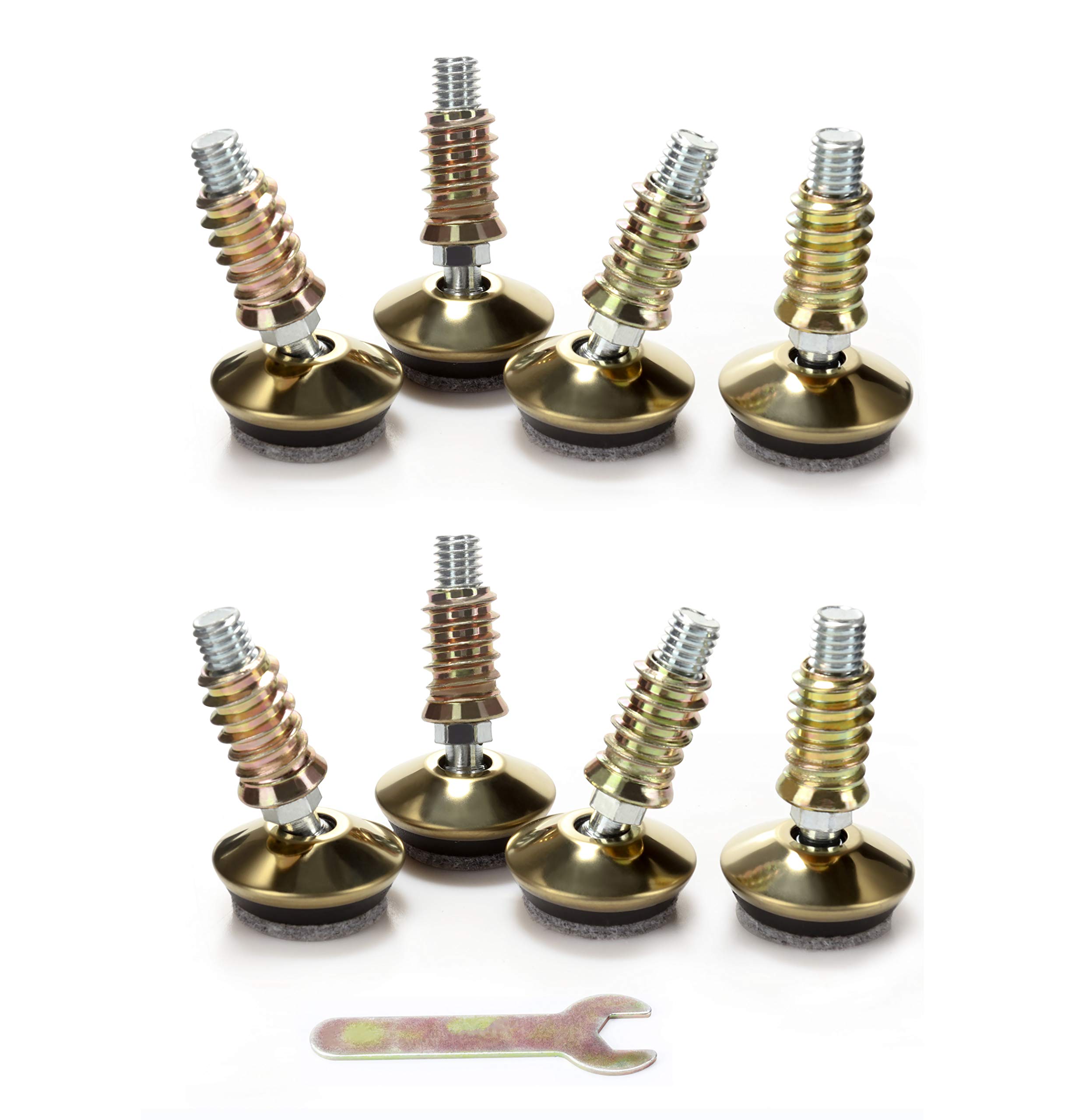 Swivel Furniture Levelers - Glide regolabile per tablet - Fully Threaded regolabile altezza 0,9" fino a 1,28"-1,35" Dia. Base, 3/8"-16 Thread (C-8PK)