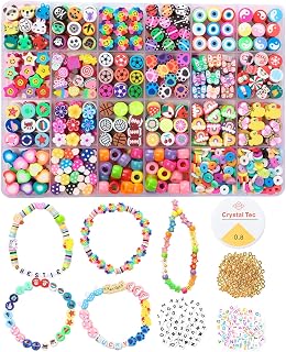 HSONAIGEE 1100 Pieces Polymer Clay Beads for Bracelets Making, 28 Style Cute Clay Beads Animal Beads Flower Beads Charms Spacer Beads for Jewelry Making Necklace Crafts Kits