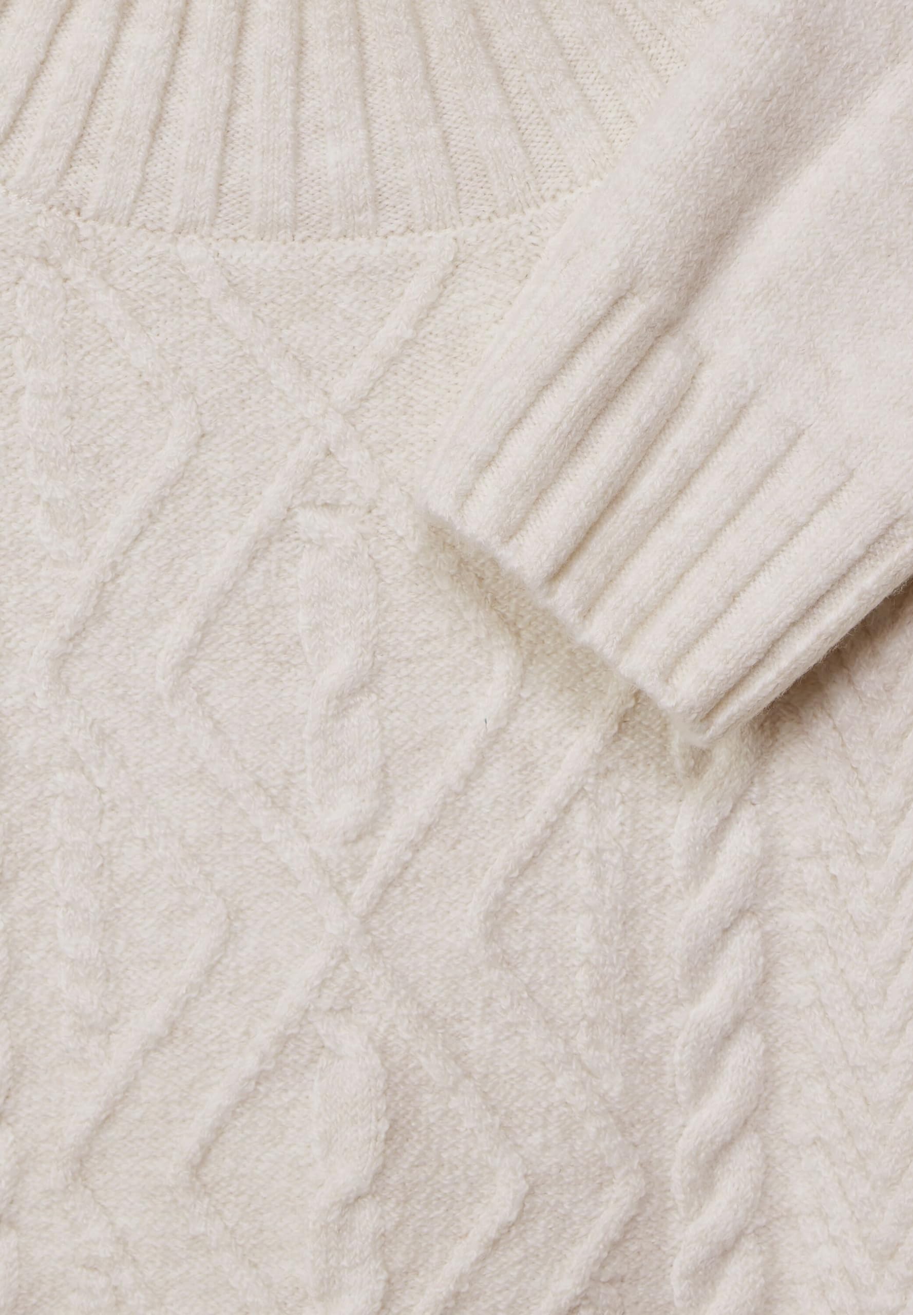 STREET ONE Damen Stickpullover Whisper Cream Melange