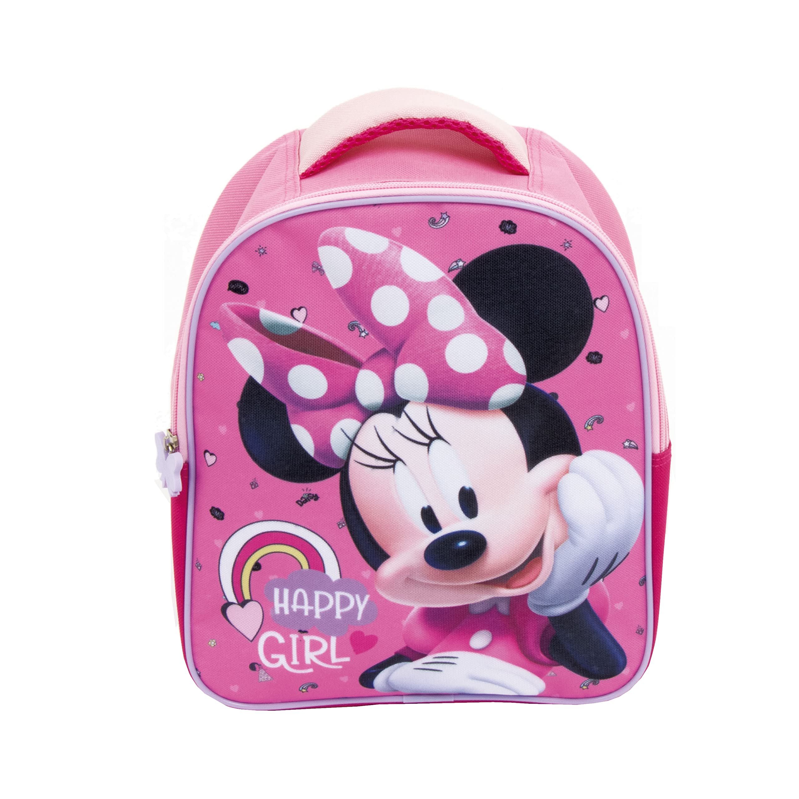 Superdiver Mochila infantil Minnie Mouse Licencia Oficial Disney para el colegio y la guardería - 28x23x10 cm - con asas acolchadas - Ideal para niños y niñas