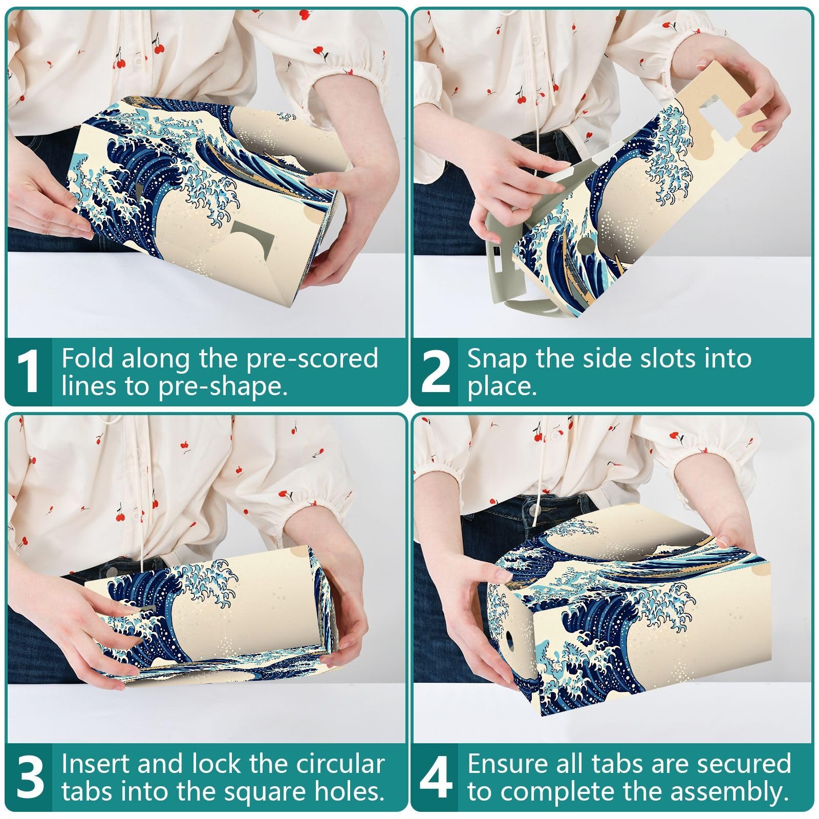 Art Water Beige Desk File Organizer, resistente all'acqua PP
