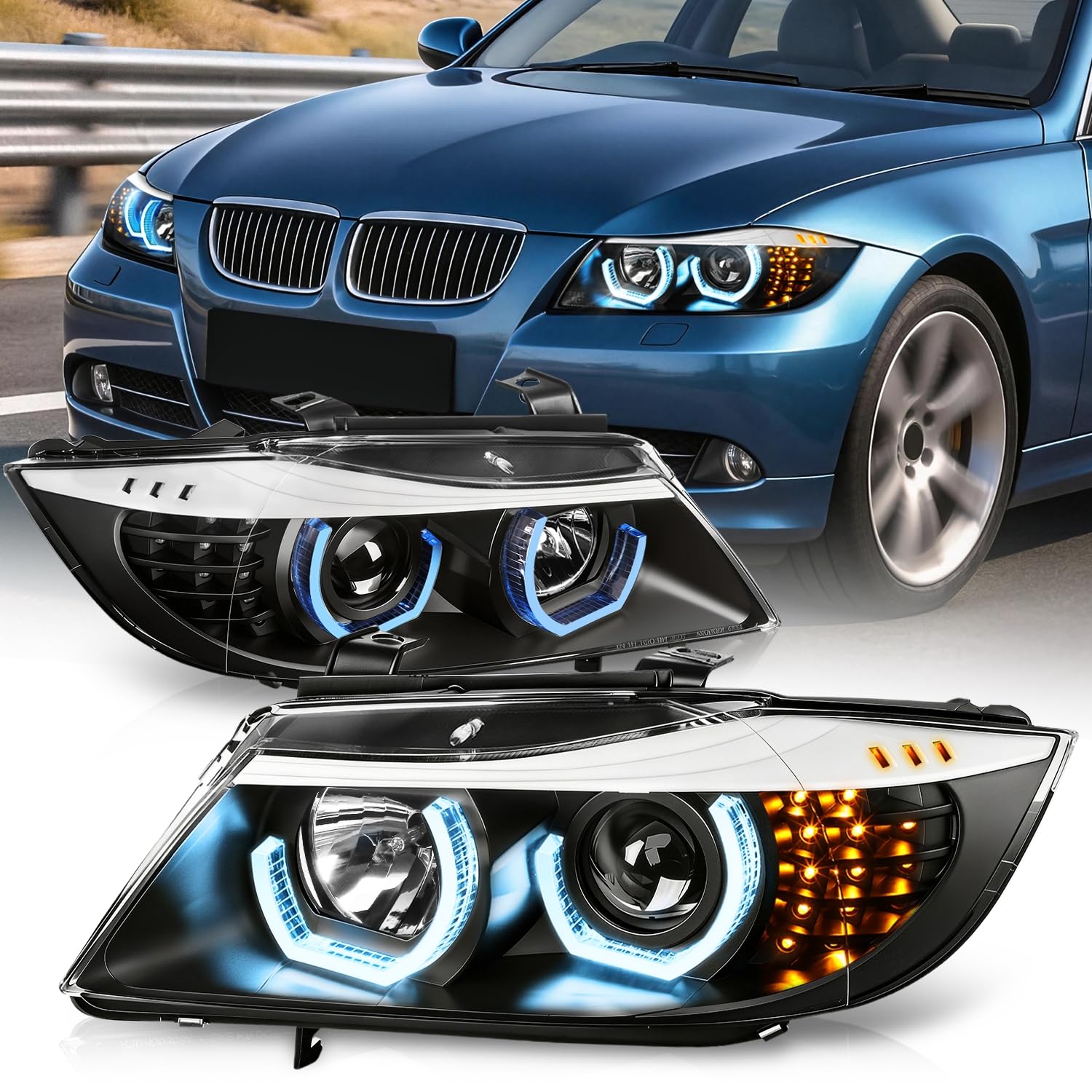 Auto Dynasty Crystal U-Halo Headlights