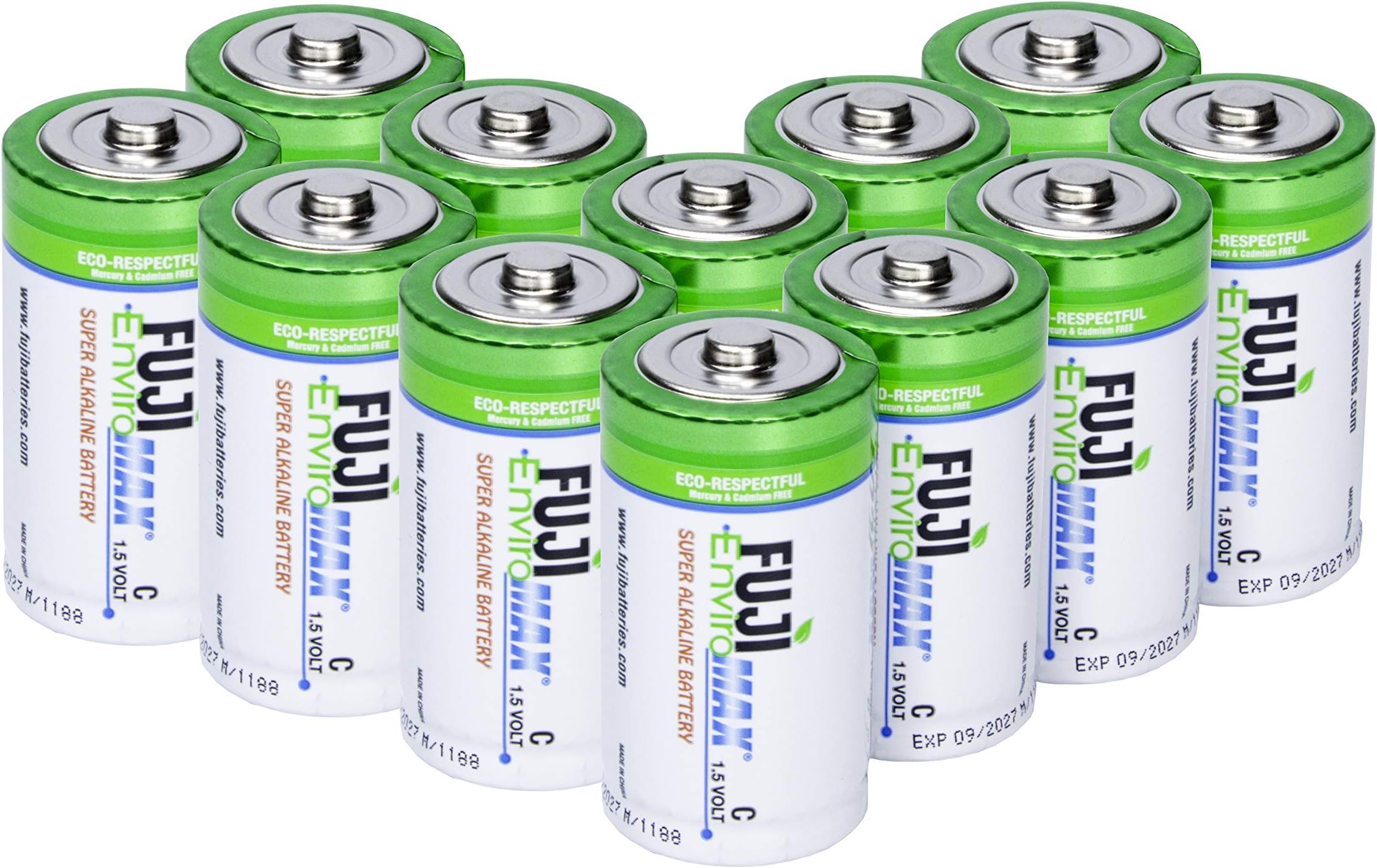 Fuji Enviromax 1.5V LR14 Super Alkaline Type C Batteries - No Harmful PVC & Heavy Metals, Long Lasting, Powerful, Type C Batteries (Pack of 12)