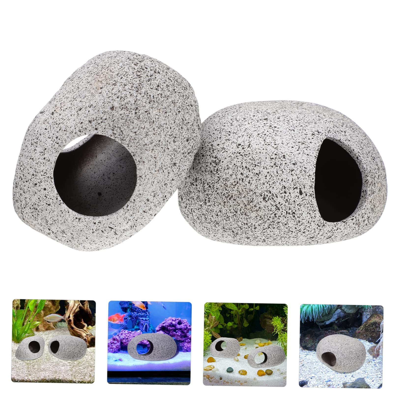 Sosoport Cachette Aquarium 2 Ensembles Pot en Argile pour Aquarium Ornements Cachettes des Grottes des Aquariums Grotte De Crevettes Délicate Bois Flotté D'aquarium Argile Violette 2 Pièces * 2