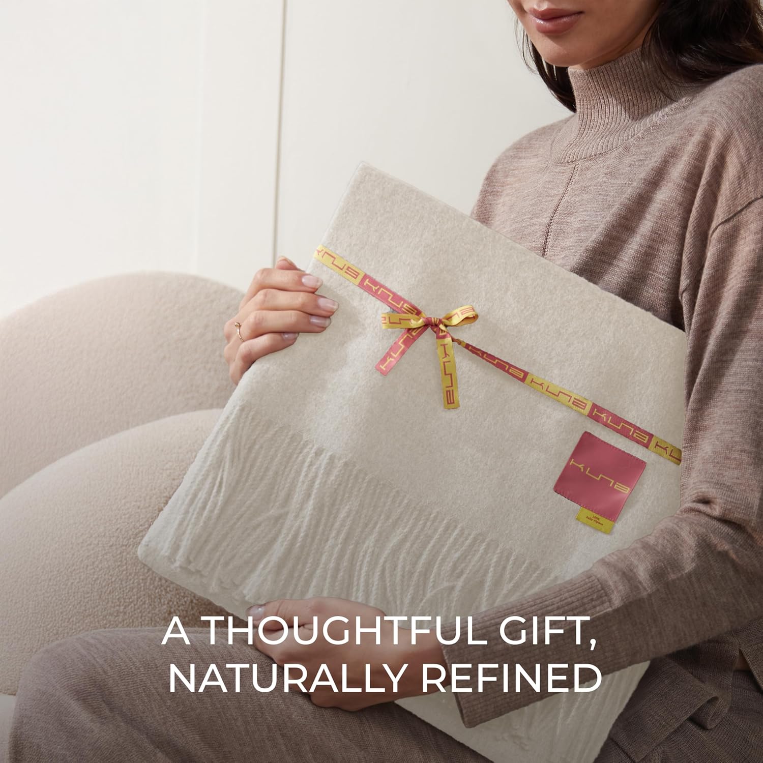 KUNA 100% Pure Baby Alpaca Wool Throw Blanket | Hand-Selected Luxury Fiber & Master Craftsmanship | Hypoallergenic, Lightweight & Warm | Premium Gift Packaging | Sustainably Peruvian Heritage