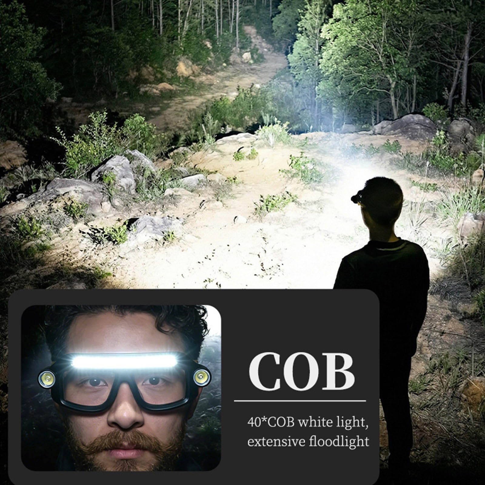 Lunettes lumineuses avec batterie longue et design confortable pour projets, rechargeable par USB