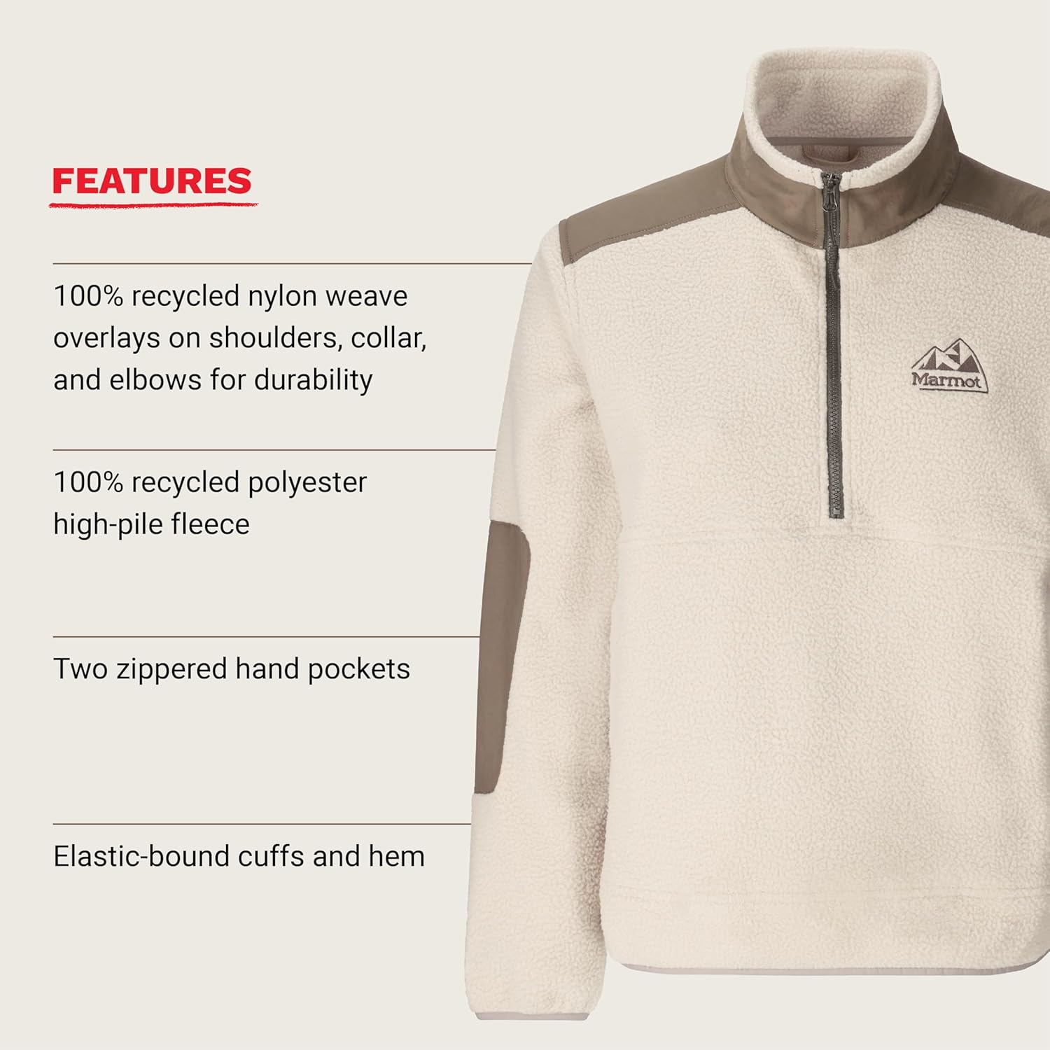 MARMOT mens Wanderer High Pile Fleece Pullover - Image 5