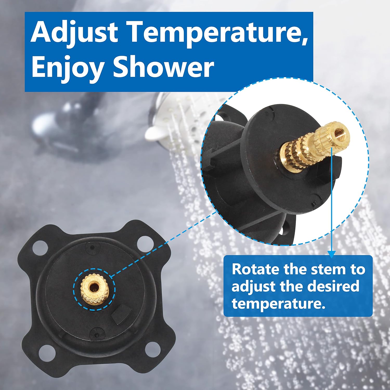 Mixer Balancing Cap Assembly Replacement for Kohler GP77759,Compatible with Rite-Temp Shower Valves and Pressure Balance 1/2" Shower Valve,Aftermarket Part.