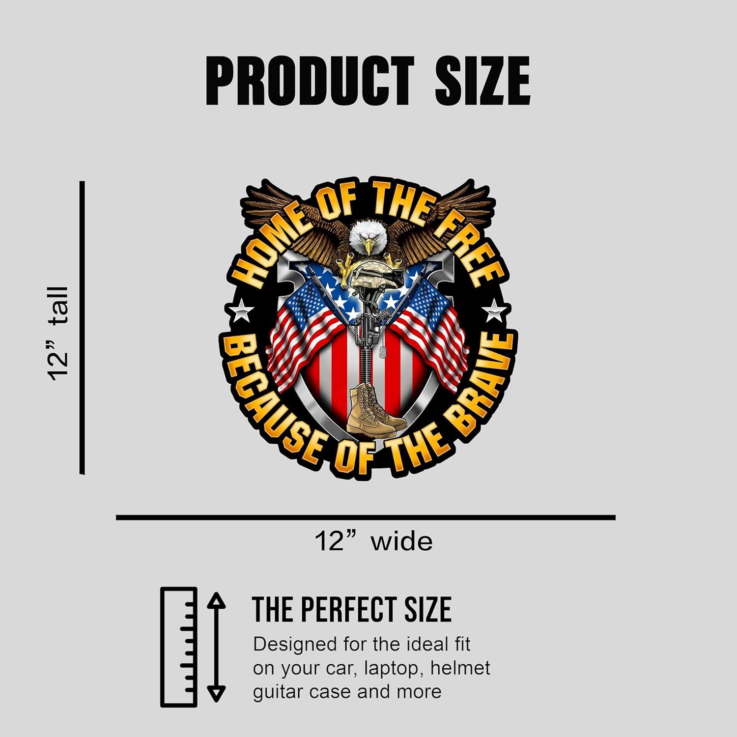 American Bald Eagle Flag Decal Sticker - 12 Inch - Vinyl Car Truck Bumper Patriotic Military Waterproof Decal Eagle for Car Trailer Truck SUV Van Motorcycle Outdoor Window Wall Laptop Tablet - Image 3