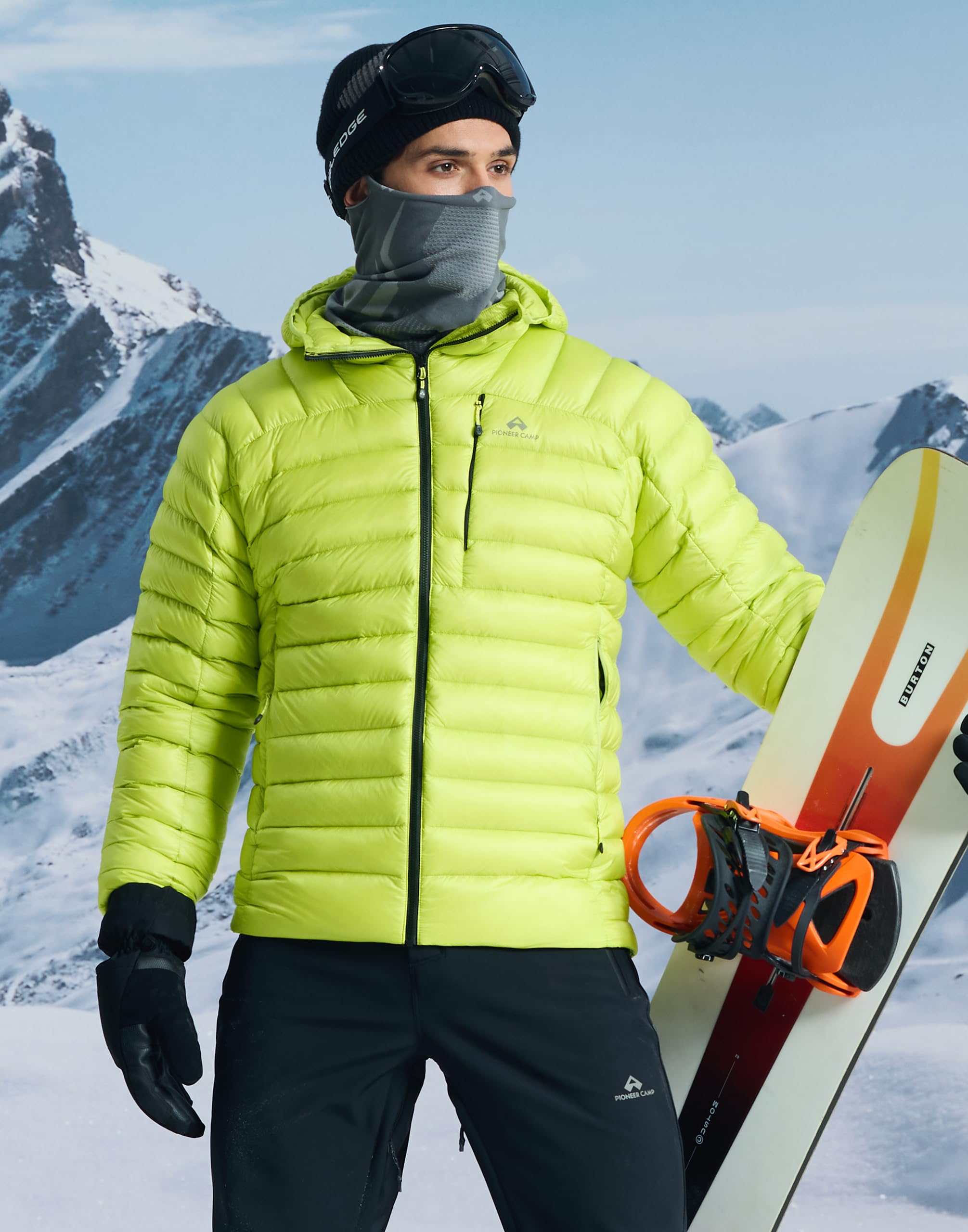 Pioneer Camp Herren Daunenjacke Outdoor 850FP 90% Daunenanteil Wasserdicht Graues K-Futter Leichte Wanderjacke für Bergsteigen Ski Trekking