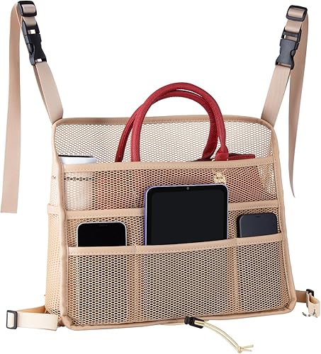 Miniatura 8 de eing Organizador de asiento de automóvil, bolsa de almacenamiento para respaldo de asiento, soporte de bolsillo de red para automóvil, barrera de