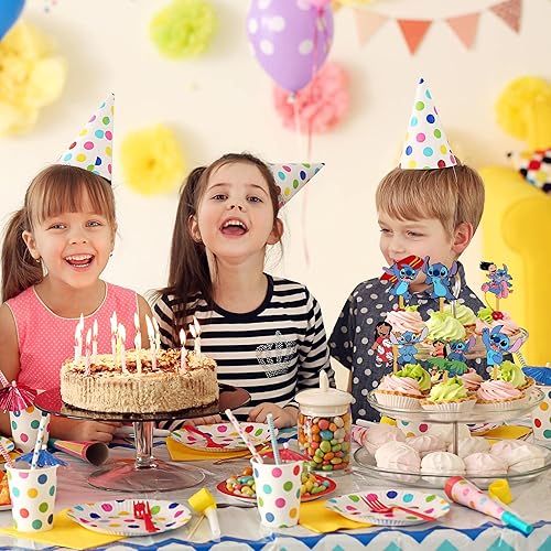 Miniatura 5 de 24 adornos divertidos para cupcakes de Lilo Kids Selecciones fuertes para decoración de cumpleaños, decoraciones de cupcakes para cumpleaños de