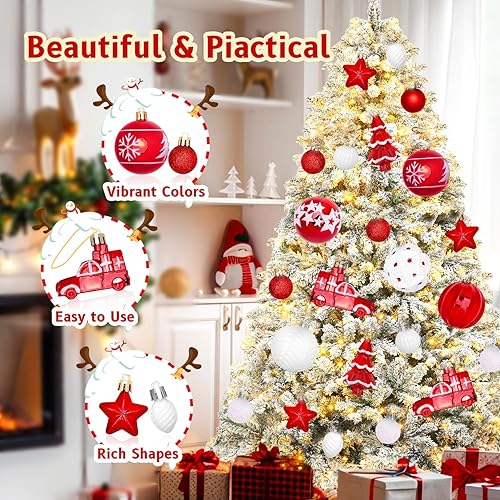 Miniatura 2 de 44 adornos de Navidad, varios estilos de adornos de bolas de Navidad, bolas de Navidad para decoración de árbol de Navidad, adorno colgante para