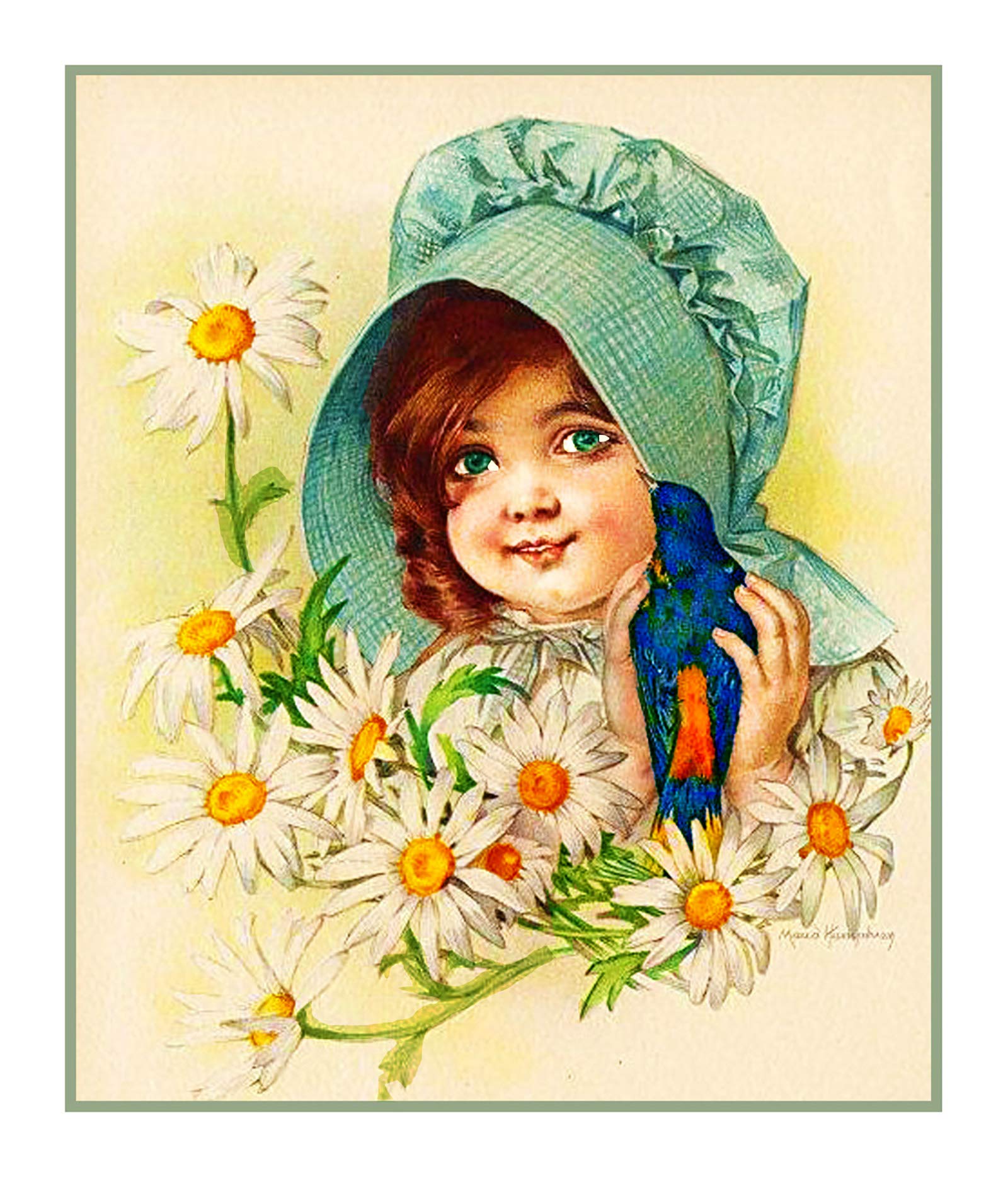 Orenco Originals Child Flower Daisies by Maud Humphrey Bogart Counted Cross Stitch Pattern
