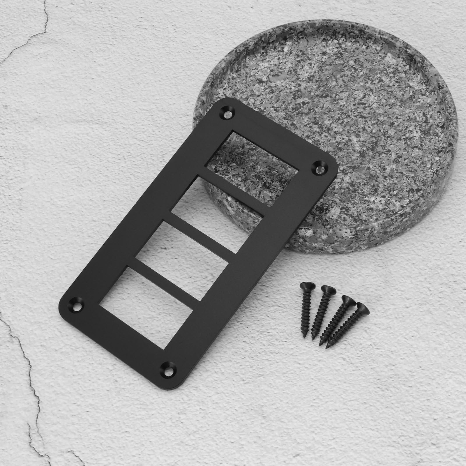 1 Juego Soporte Carcasa Panel Interruptor Basculante con Tornillo Soporte Carcasa Aleación Aluminio Negro para Interruptor Control Yate Marino ARB/Carling