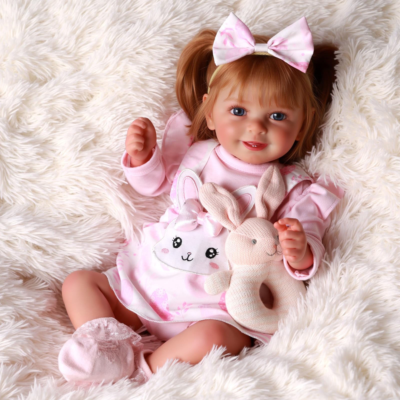 BABESIDE Realistische Reborn-Babypuppe Mädchen – 20 Zoll Lebensechte Reborn-Puppe mit Weichem Stoffkörper, Niedliches Outfit & Accessoires für Kinder Ab 3 Jahren