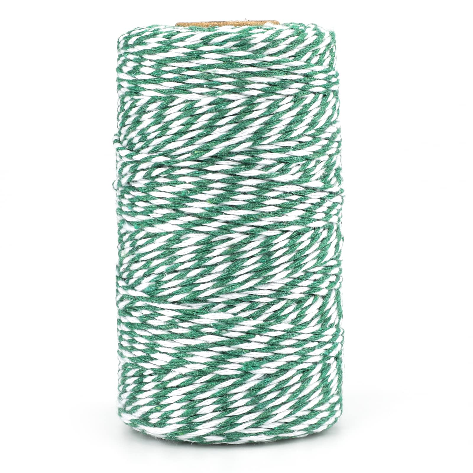 KINGLAKE Butchers Twine String for Crafts, 2mm Green and White String ...