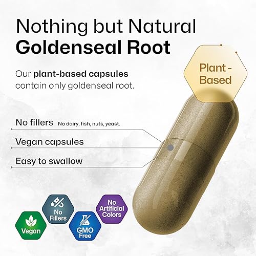 Miniatura 6 de BIO KRAUTER Goldenseal Root Capsule 700 mg - 100 cápsulas de polvo Golden Seal - Soporte respiratorio y digestivo - Vegano, sin rellenos